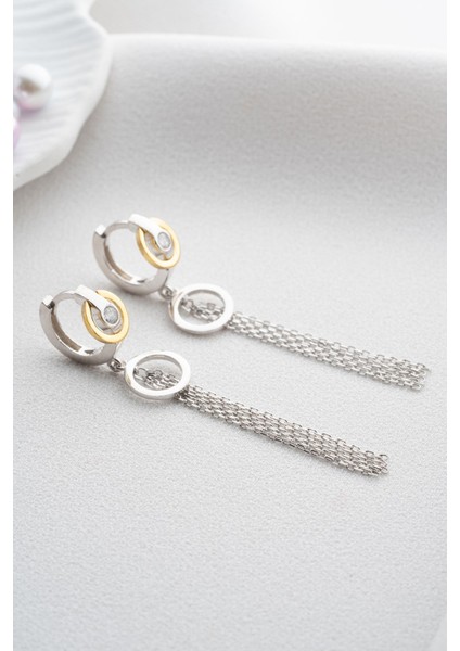 925 Ayar Gümüş Rodyumlu Sallantılı 12 mm Püsküllü Halka Küpe modelleri