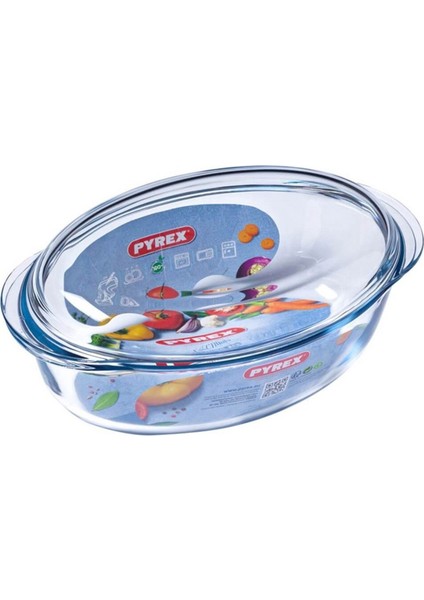 459A000/7143 Kapaklı Oval Fırın Kabı 3l + 1l