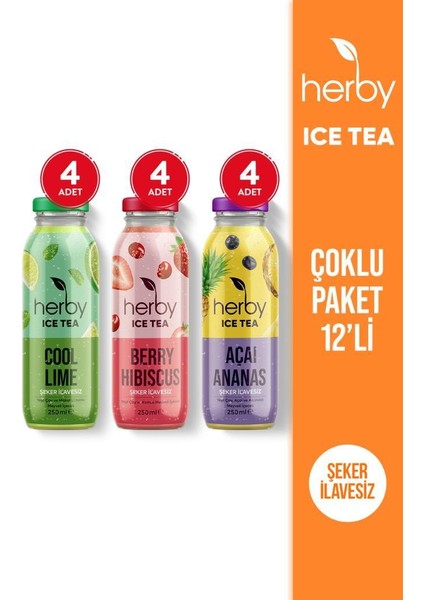 Ice Tea Soğuk Çay Şeker İlavesiz Deneme Paketi 250 ml x 12