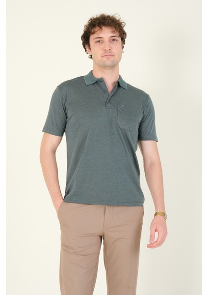 Erkek Polo Yaka Cepli T-Shirt Yeşil