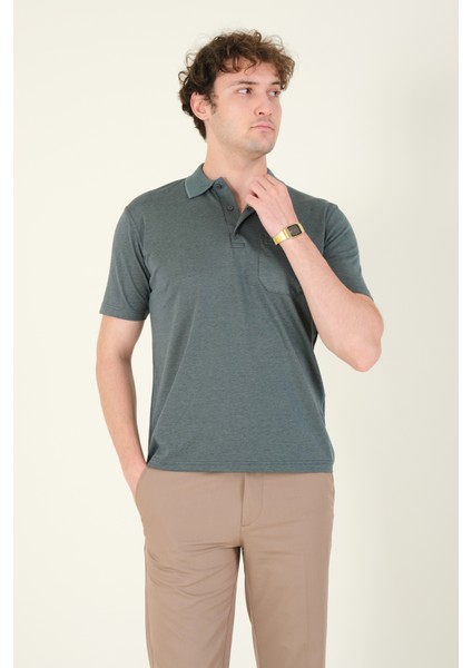 Erkek Polo Yaka Cepli T-Shirt Yeşil modelleri