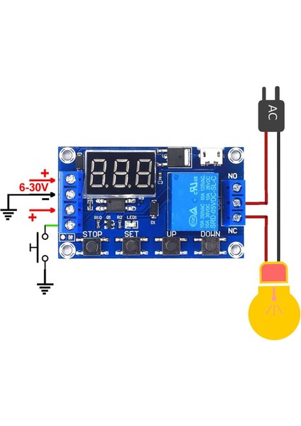 Zamanlayıcı Timer Röle Modül Gecikmeli Başlangıç 3 Hane 7 Segment indirimleri
