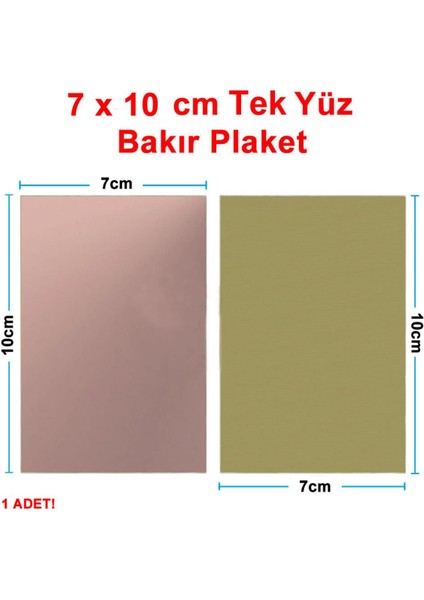 7X10CM Tek Yüz Bakır Plaket Pcb Elektronik Baskı Devre Prototip Test Deney Deneme Kartı Fr4 Levha
