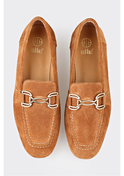 Camel Deri Kadın Loafer