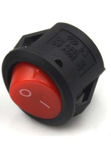 Roboyol Store Yuvarlak 2 Pin Anahtar Rocker Switch Mini Buton Kırmızı Aç Kapa