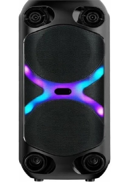 HT-960 Taşınabilir Şarjlı Bluetooth Hoparlör 4 Inç Çift Bass Rgb Işıklı Usb/bt/tf Tws Ses Sistemi