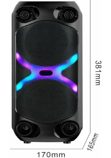 HT-960 Taşınabilir Şarjlı Bluetooth Hoparlör 4 Inç Çift Bass Rgb Işıklı Usb/bt/tf Tws Ses Sistemi