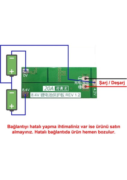 Bms 2s 20A Balans Koruma Kartı