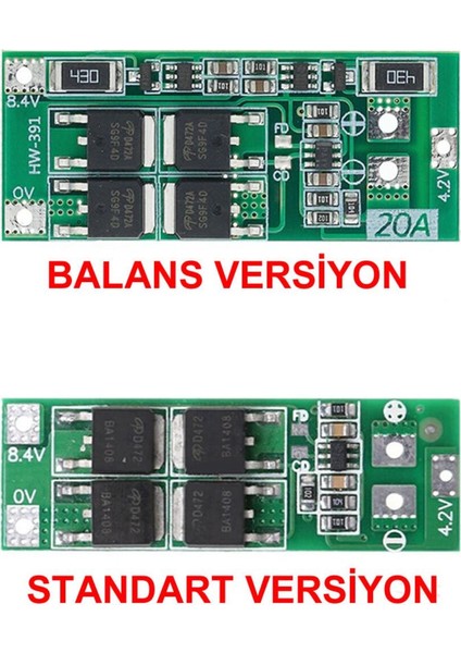 Bms 2s 20A Balans Koruma Kartı