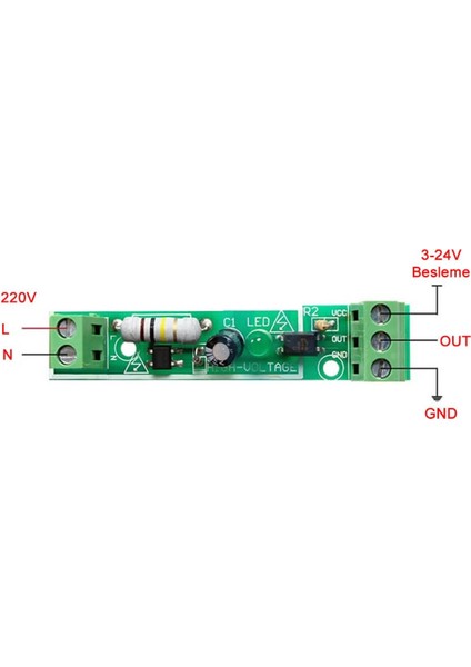 Optokuplör Izolasyonlu 220V Algılayıcı Modül