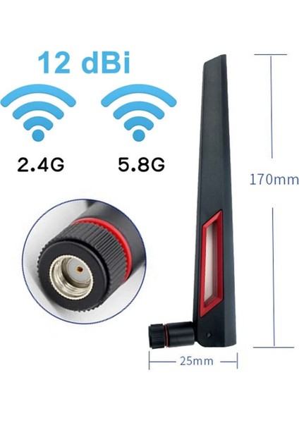 12DBI Dual Band Anten Rp Sma Erkek (Dişi) 2.4ghz 5.8ghz Rf Gsm Wifi Sinyal Kuvvetlendirici Anten