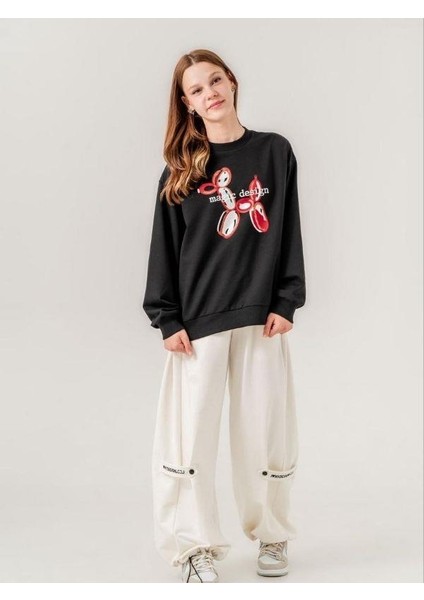 Kız Çocuk Iki Iplik Magic Baskılı Tasarım Sweatshirt