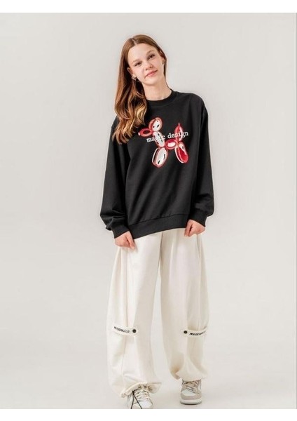 Kız Çocuk Iki Iplik Magic Baskılı Tasarım Sweatshirt