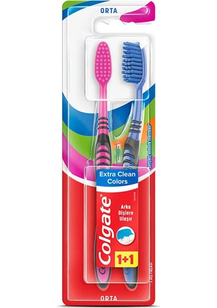 Extra Clean Colors Orta Diş Fırçası 1+1