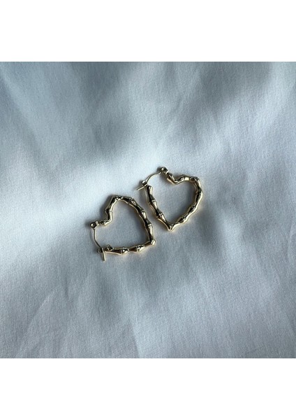 Wavy Stainless Steel Çelik Küpe