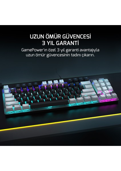 Eva 5 60M Mekanik Blue Switch Türkçe Q 88 Tuş USB Gaming Klavye - 3 Yıl Garantili