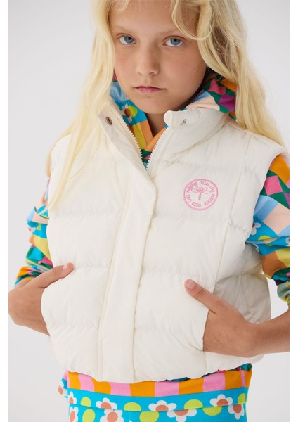 Bg Store Kız Çocuk Beyaz Yelek