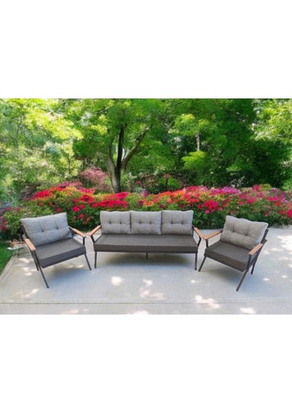 Pi Locca Bahçe Ve Balkon Mobilyası Antrasit Gri 3+1+1 modelleri