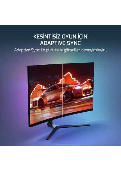 GamePower 27'' Vivid V80 VA Panel Curved RGB 280Hz 0.5ms FHD 2x2W Speaker Gaming Monitör (Sıfır Ölü Piksel Garantili)