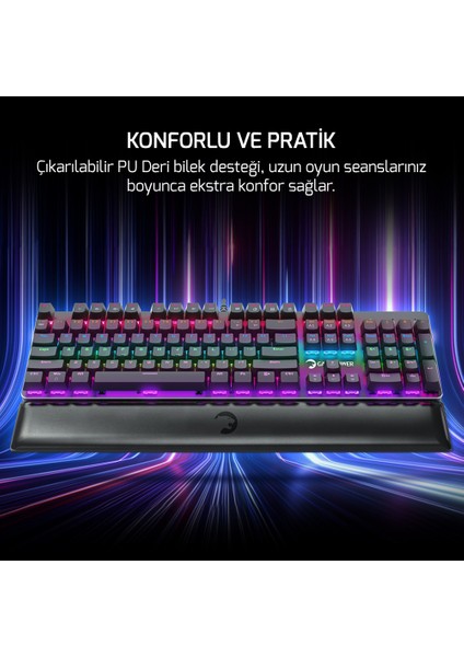 Ogre Rainbow 60M Gamepower Red Switch Türkçe Q USB Mekanik Gaming Klavye - 3 Yıl Garantili