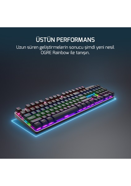 Ogre Rainbow 60M Gamepower Red Switch Türkçe Q USB Mekanik Gaming Klavye - 3 Yıl Garantili