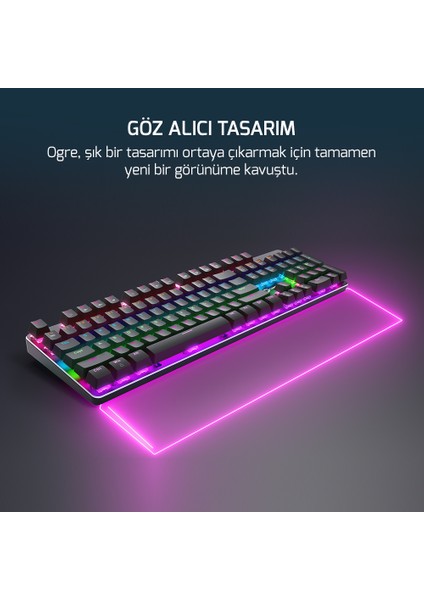 Ogre Rainbow 60M Gamepower Red Switch Türkçe Q USB Mekanik Gaming Klavye - 3 Yıl Garantili