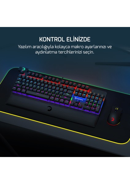 Ogre Rainbow 60M Gamepower Red Switch Türkçe Q USB Mekanik Gaming Klavye - 3 Yıl Garantili