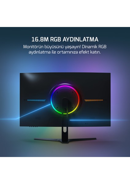 GamePower Vivid T50 27'' Curved RGB 180Hz 0.5ms FHD 1500R Curved 2x2W Speaker VA Gaming Monitör (Sıfır Ölü Piksel Garantili)