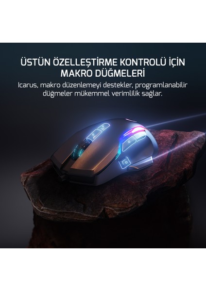 Icarus Gamıng Rgb Mouse 10.000DP USB Siyah