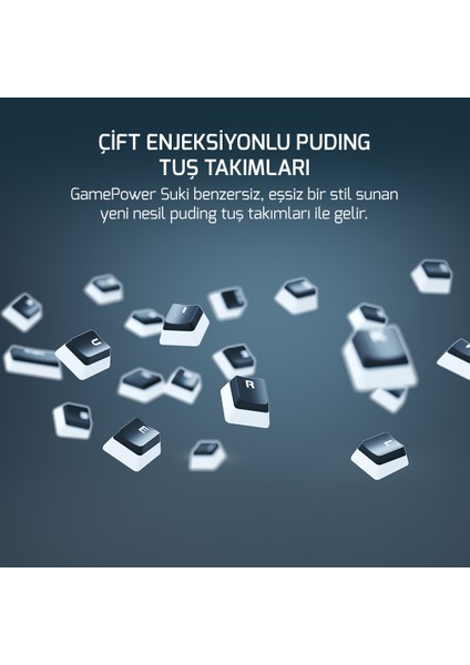 Suki Mekanik Kırmızı Switch Puding Keycaps Türkçe Q 104 Tuş USB Gaming Klavye