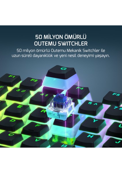 Suki Mekanik Kırmızı Switch Puding Keycaps Türkçe Q 104 Tuş USB Gaming Klavye