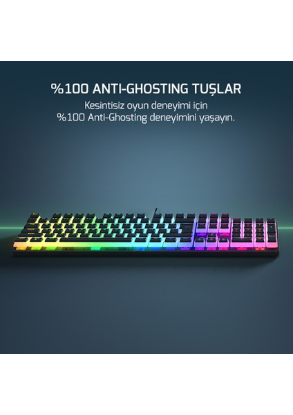 Suki Mekanik Kırmızı Switch Puding Keycaps Türkçe Q 104 Tuş USB Gaming Klavye