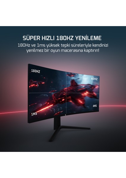 WQ34  34'' 1ms 180Hz Curved 2k Uwqhd 3440*1440 Gaming Monitör