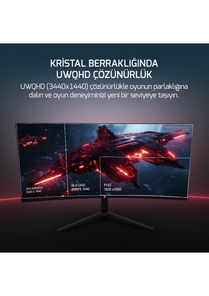 WQ34  34'' 1ms 180Hz Curved 2k Uwqhd 3440*1440 Gaming Monitör