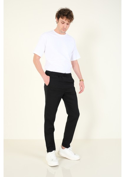 Erkek Duble Paça Jogger Pantolon Siyah
