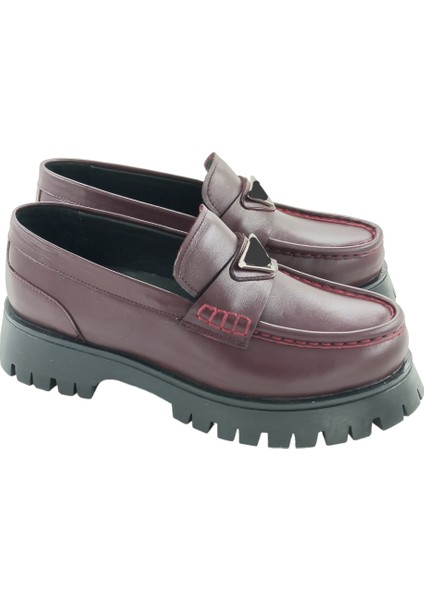 26252105 Günlük Loafer Bordo Tokalı