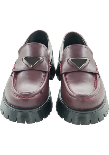 26252105 Günlük Loafer Bordo Tokalı