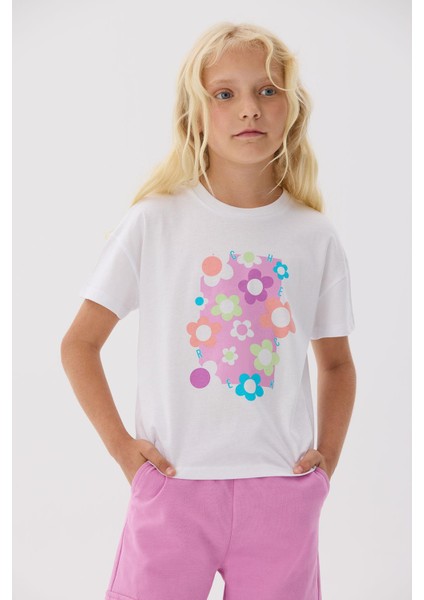 Bg Store Kız Çocuk Beyaz T-Shirt