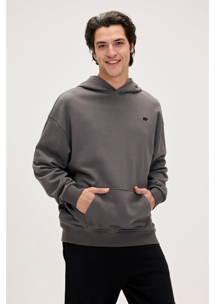 Erkek Gri Drake Hoodie Os Sweatshirt 24.02.12.014-C118