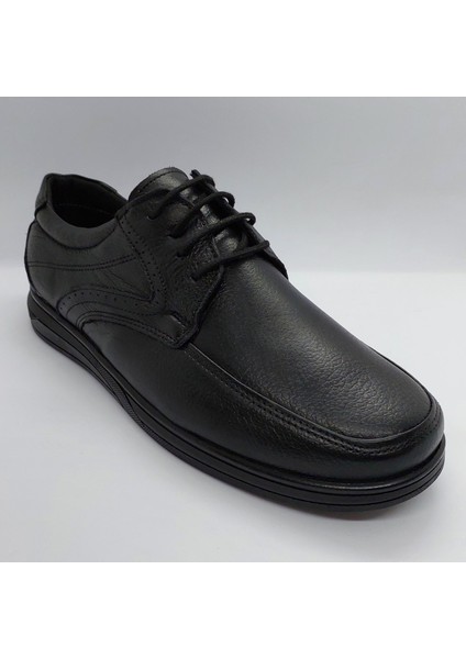 Içi Dışı Deri Confort Taban Bağcıklı Ortapedik Yumuşak Topuk Destekli Ayakkabı