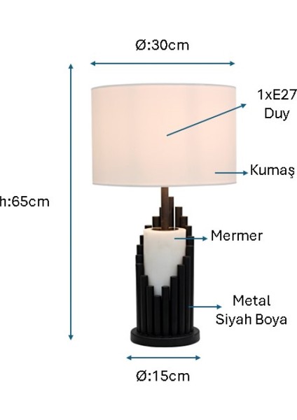 Siyah Boyalı Modern Lambader PLC-1212-M-BSY