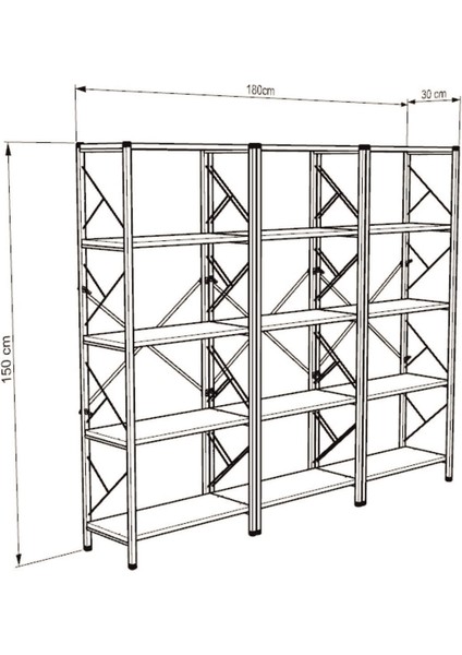 Arstar Metal Mutfak Rafı Malzeme Dolabı 5 Raflı Mikrodalga Fırın Rafı Çok Amaçlı Dolap Raf 150 cm