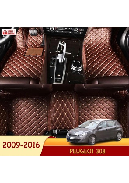 Peugeot 308 2009-2016 Uyumlu 5d Havuzlu Suni Deri Oto Paspas