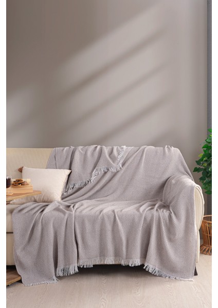 Carden Pamuklu Koltuk Örtüsü Desenli 200 x 230 cm Kanepe Çekyat Buldan Bezi Bej