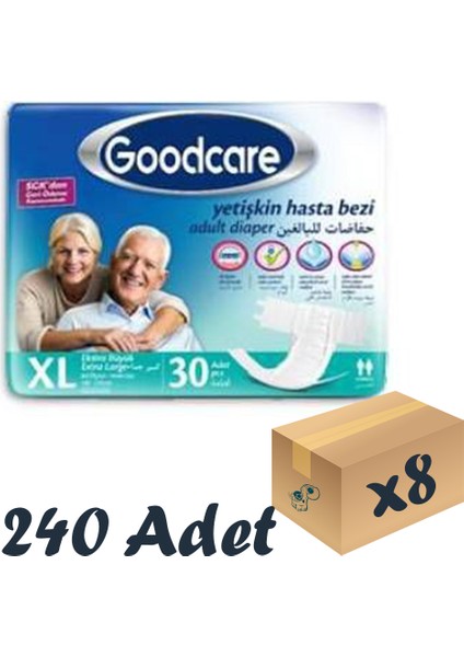 Goodcare Bel Bantlı Yetişkin Hasta Bezi Xlarge 30'lu 8 Paket 240 Adet