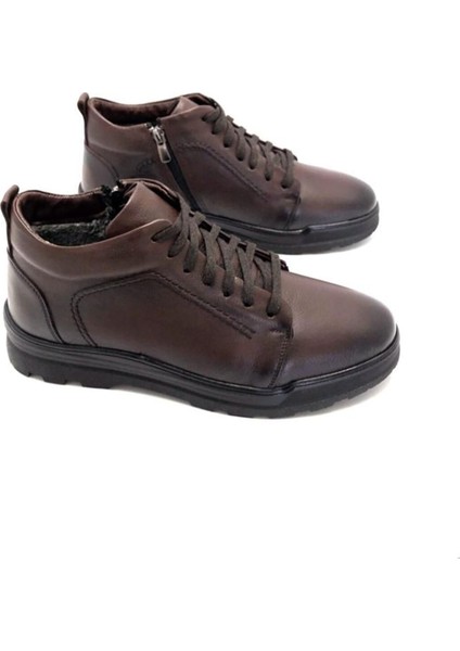 Deri Tam Ortopedik Kürklü Erkek Bot