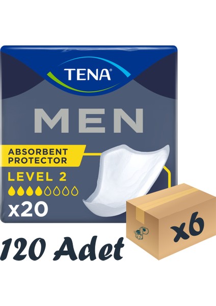 Men Level-2, Erkek Mesane Pedi, 4 Damla, 20'li 6 Paket 120 Adet