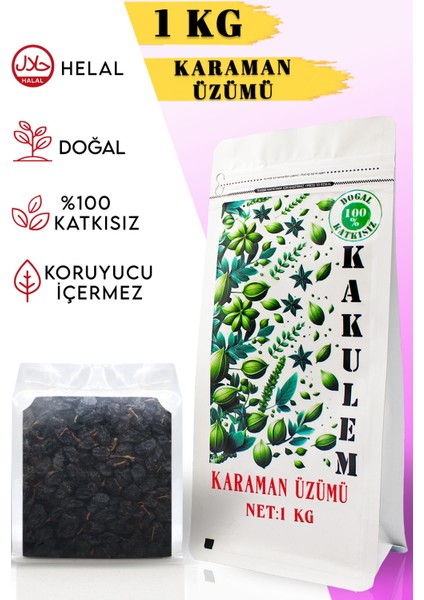 Sertifikalı Siyah Çekirdekli Karaman Üzümü 1 kg