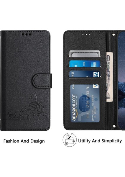 Manyi Mall Samsung Galaxy A7 2018 Kart Yuvası Tutucu Için Kılıf Kickstand Cüzdan Flip Kedi (Yurt Dışından)