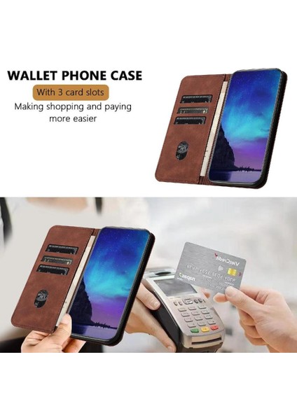 Realme Için 12 Pro Artı 5g Manyetik Kart Yuvaları Tutucu Folio Kapak Pu (Yurt Dışından)